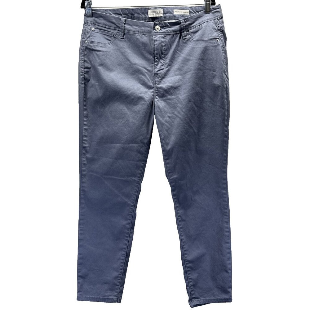 Curb Appeal Women's Pants Jeggings‎ Minimalist Size 16 / 33 Blue Zipper Button